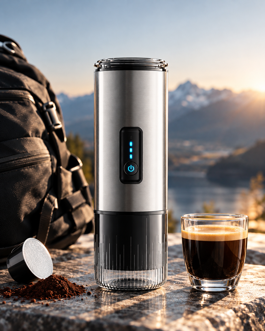 Cafetière portable coloris argent