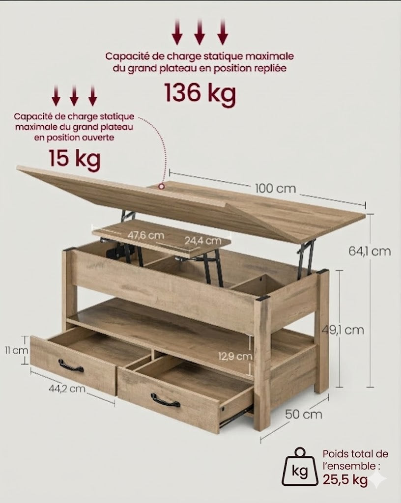 Table moderne relevable