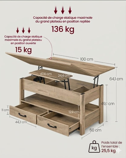 Table moderne relevable