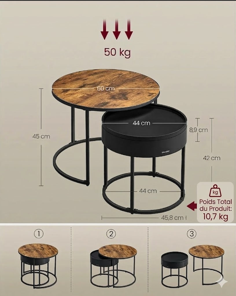 Tables basses superposables
