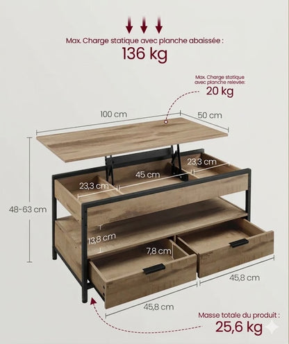Table moderne relevable